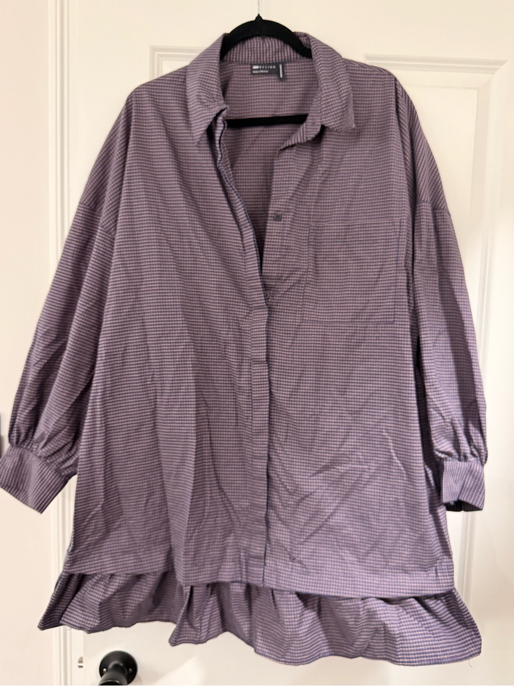 ASOS Button Up Ruffle-Hem Mini Dress